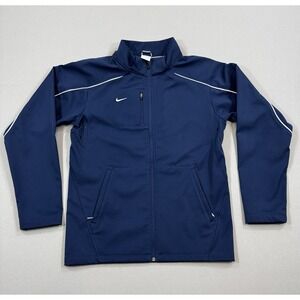 Nike Softshell‎ Jacket Men's Small Fleece‑Lined Water‑Resistant Blue